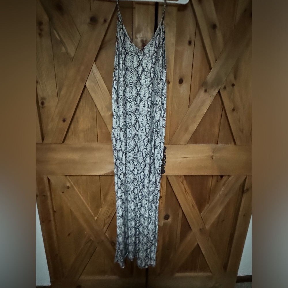 Snake skin print maxi dress